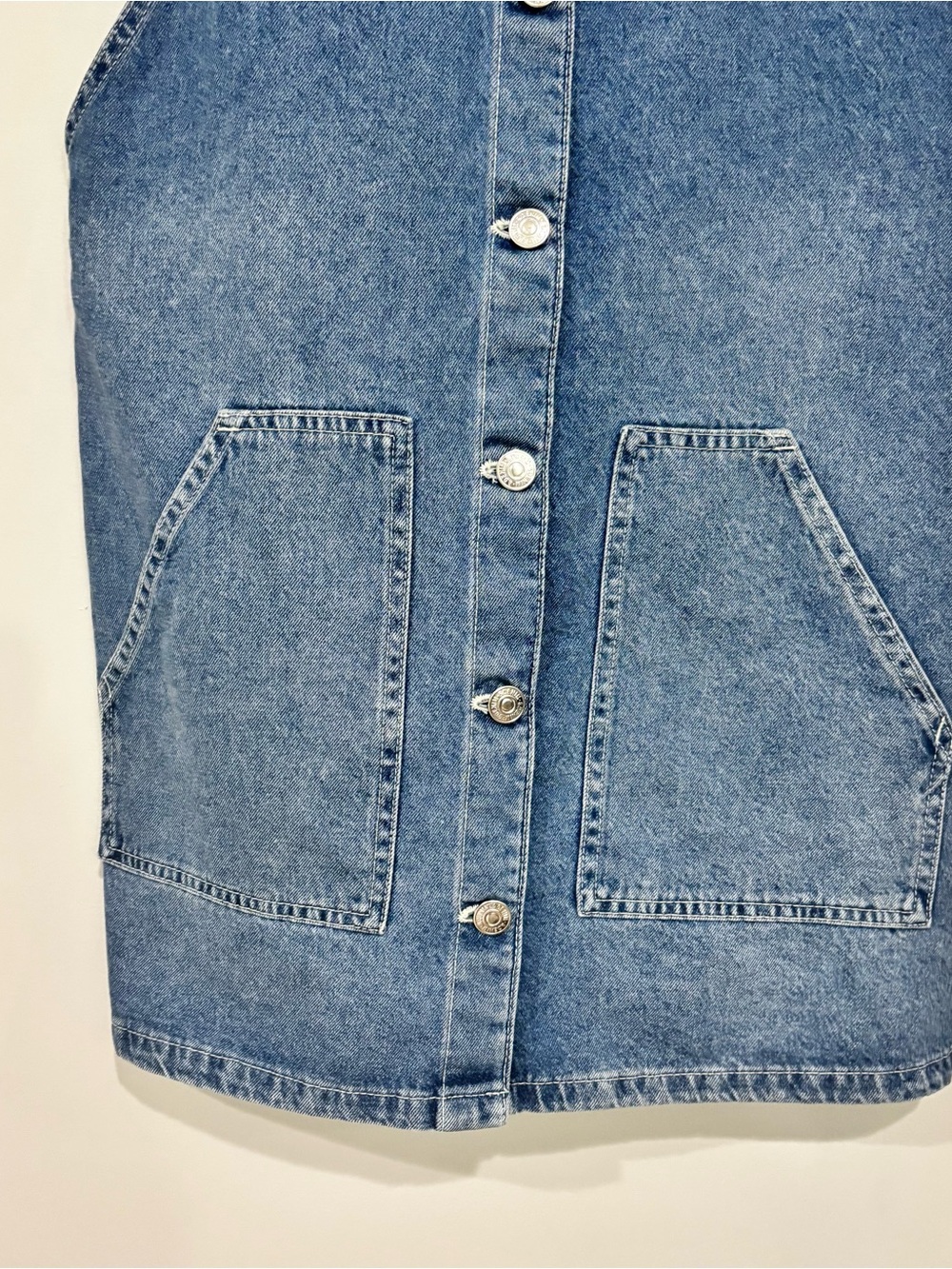 Classic Blue Denim Button-Front Overall Jumper Dress - Picture 2 of 11